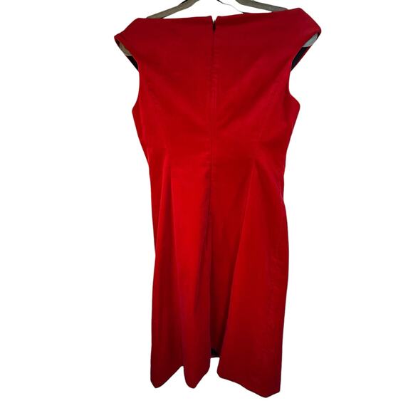 Theory Red Velvet Sleeveless Off Shoulder Dress - Size 4 - Picture 14 of 14